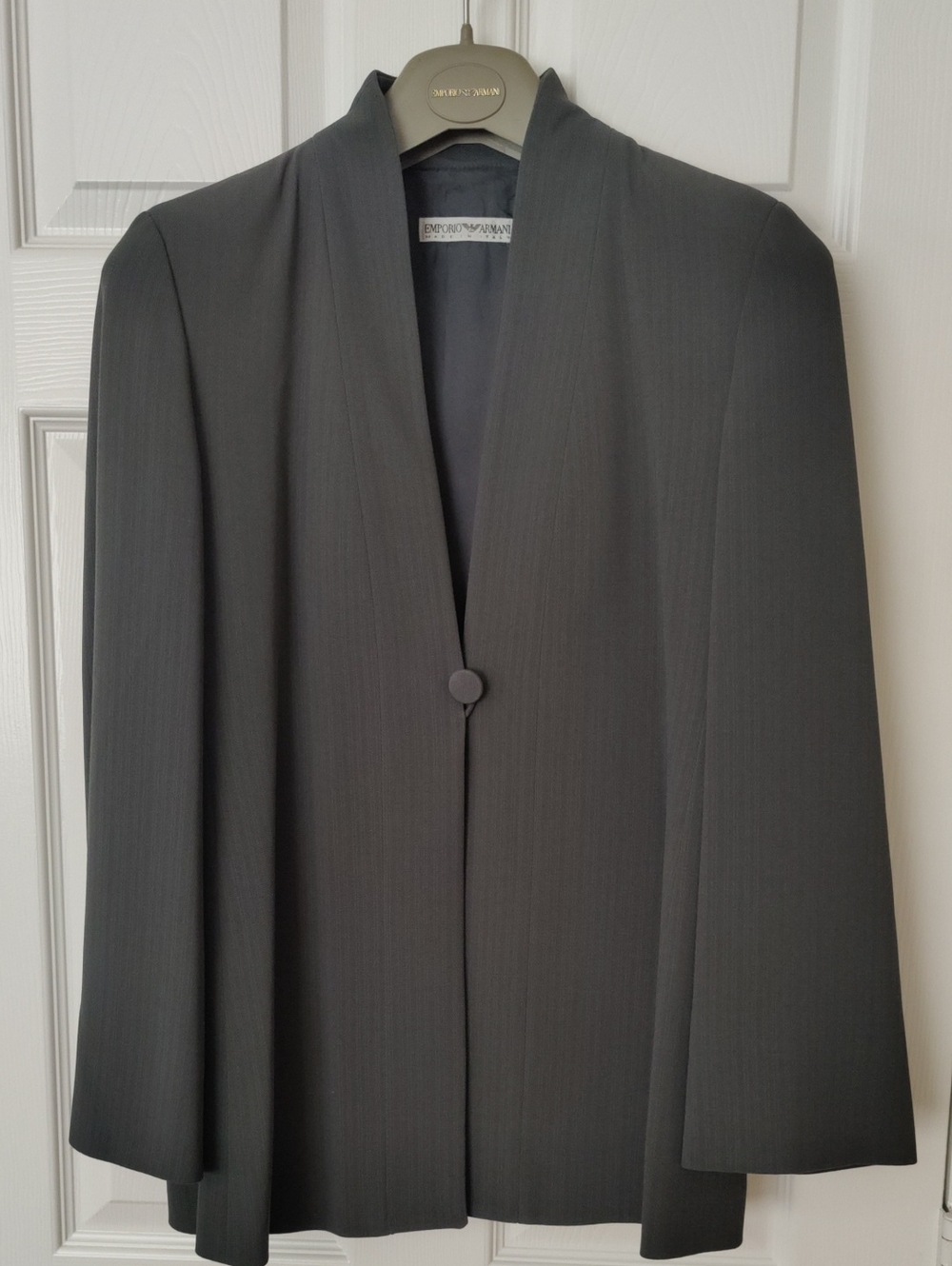 Emporio Armani Charcoal Gray Single-Button Women's Blazer